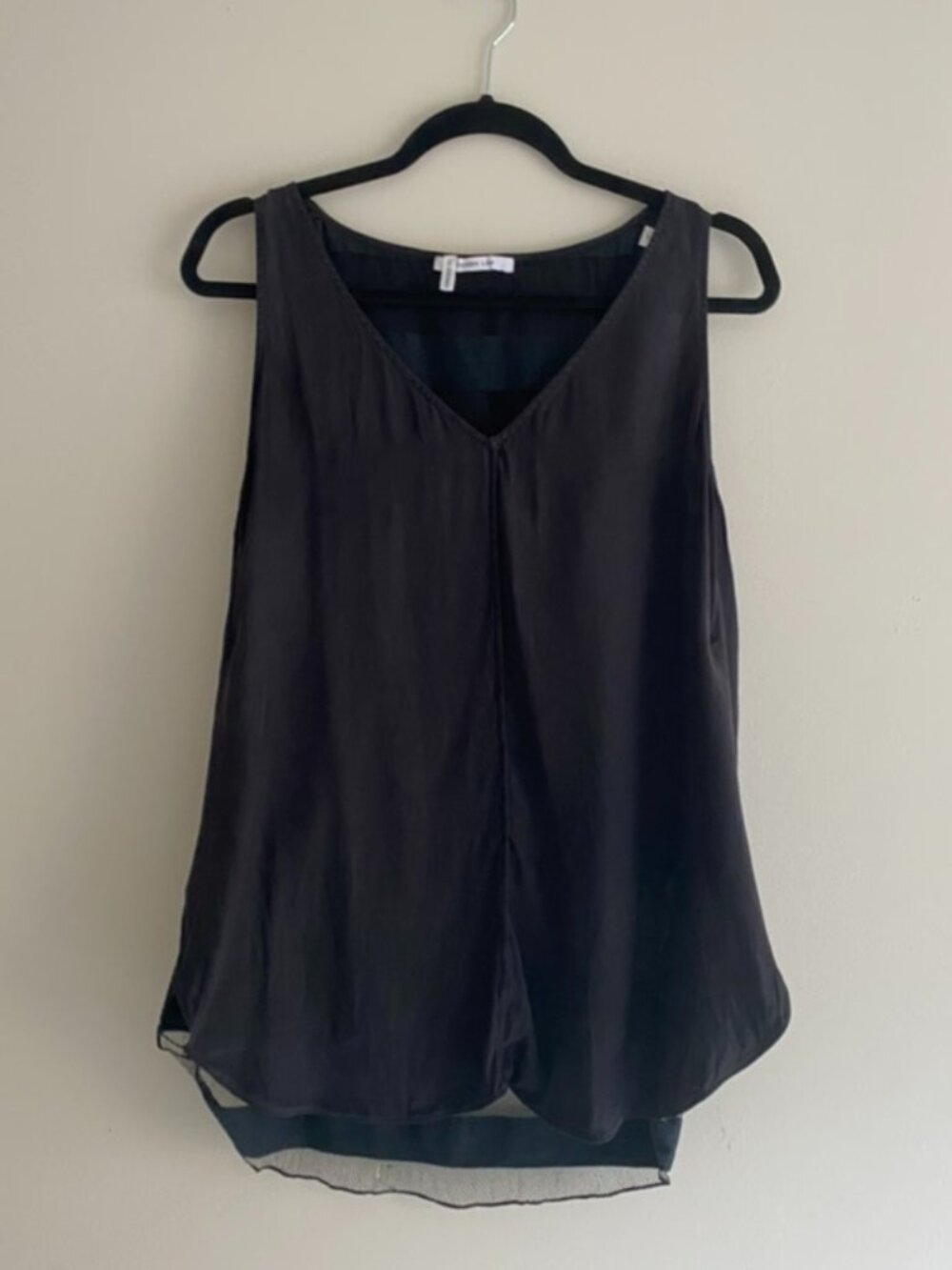 10 Crosby Derek Lam Black Layered Drape Tank Top Sz 10